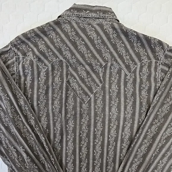 Southern Thread Mens Western Pearl Snap SZ M Vintage Inspired Retro Cowboy Brown - Picture 9 of 14